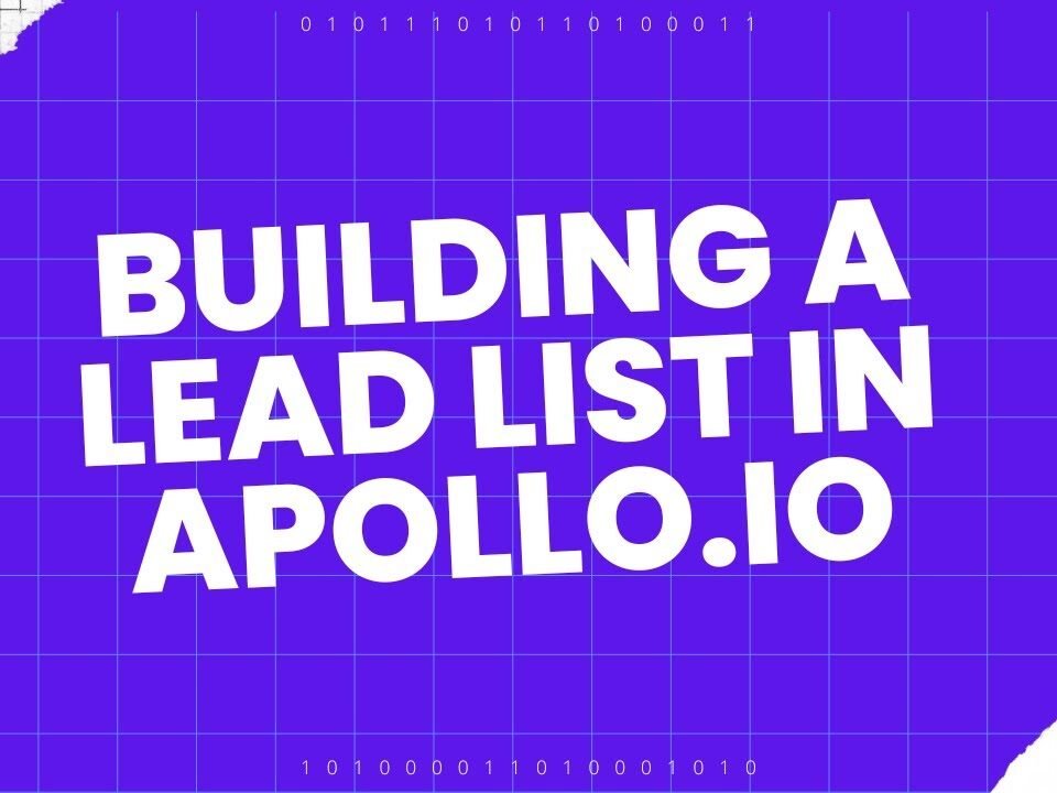 Lead generation: How to build a list in Apollo.io