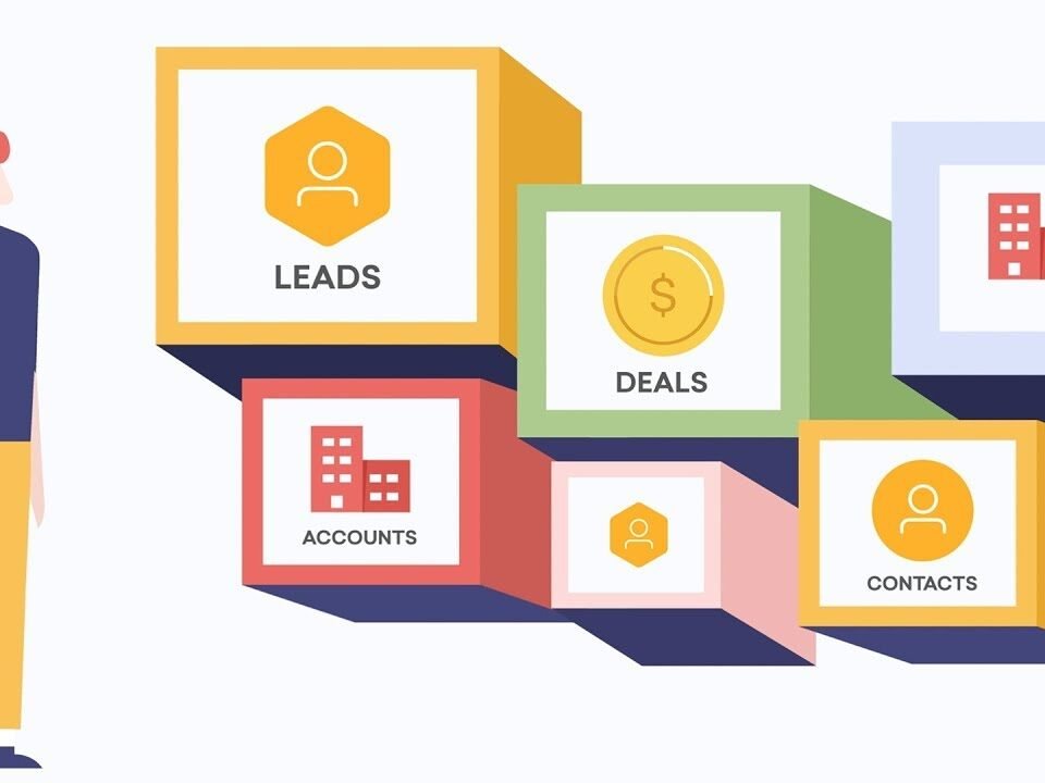 What are leads, contacts, accounts, and deals in Freshsales CRM?