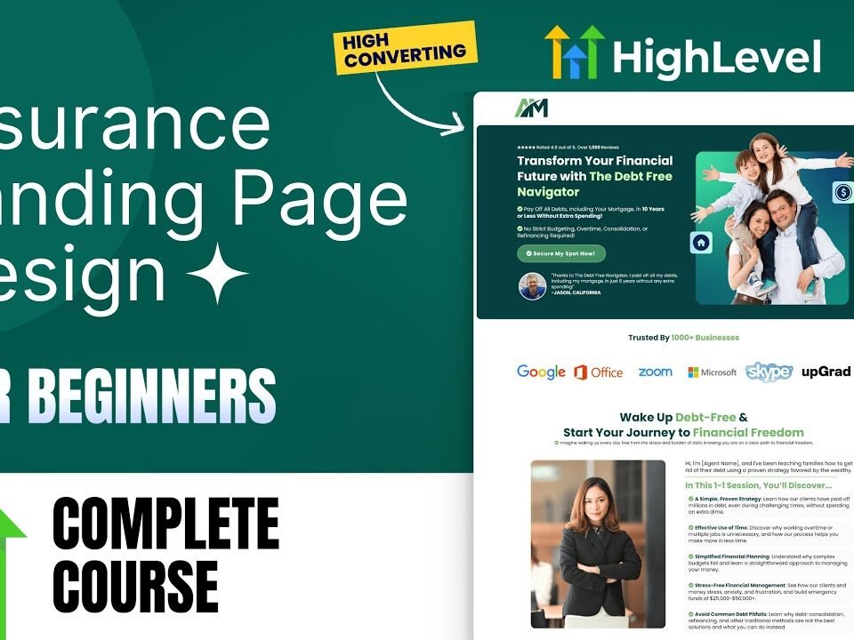 Gohighlevel Landing Page Design Tutorial For Beginners | Complete Step By Step Course With Concepts