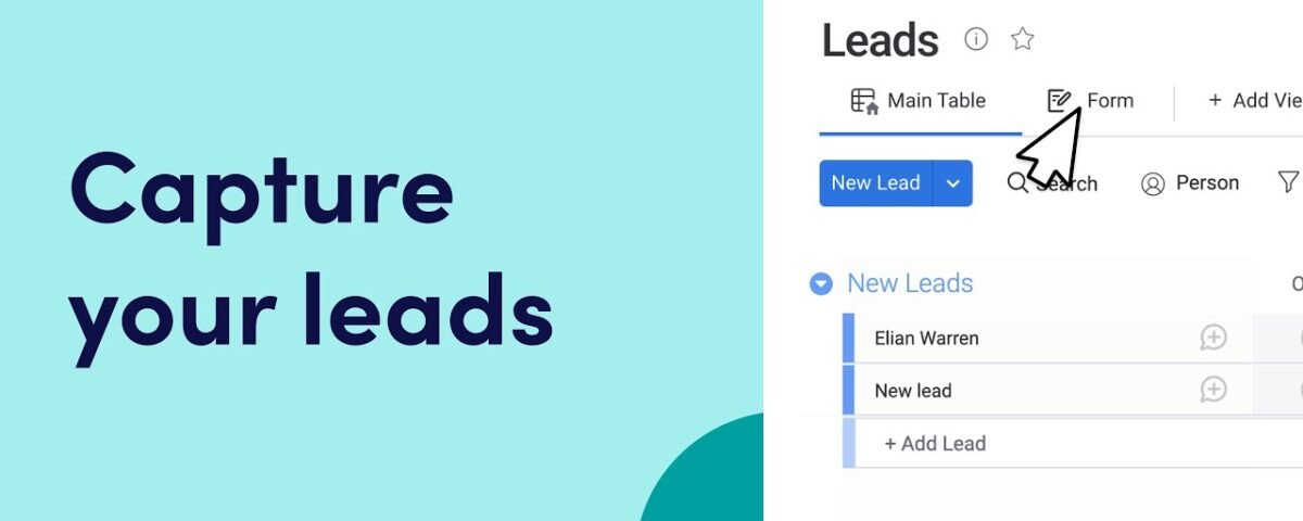 Capture your leads | monday sales CRM