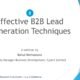 8 Effective B2B Lead Generation Techniques