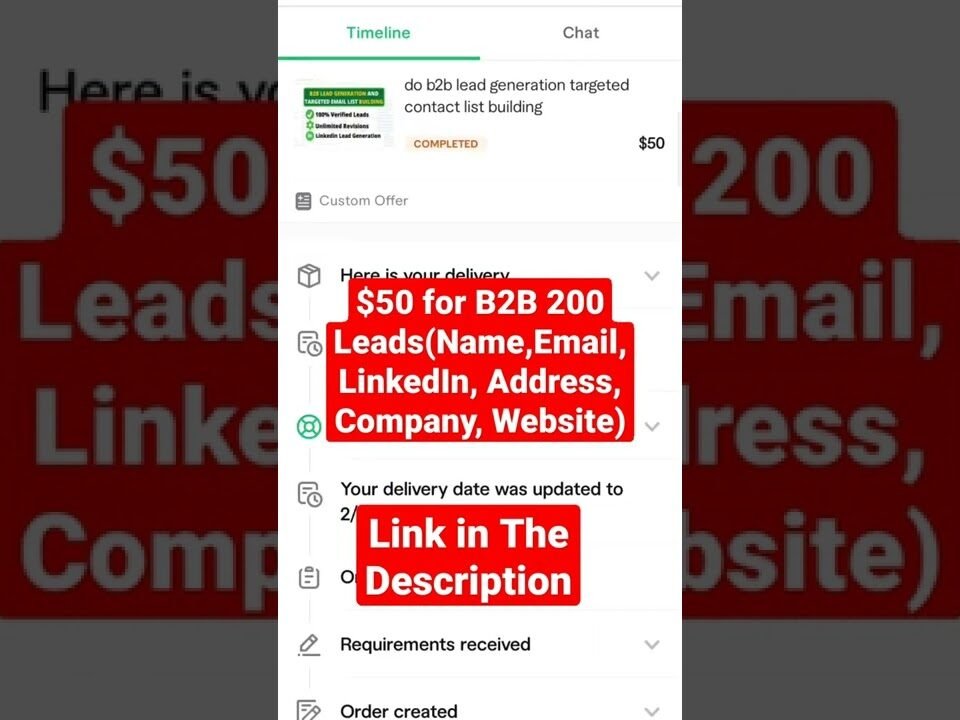  B2B Lead Generation | Contact List Building | Email List Building(Name, Email, LinkedIn…