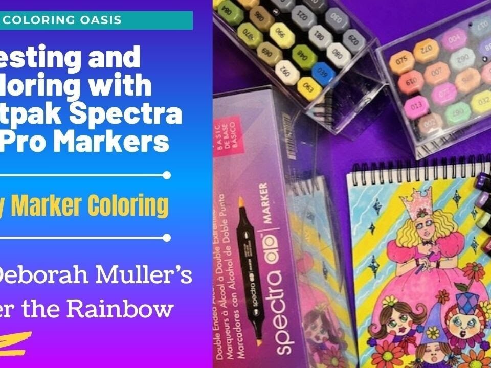 Testing and Coloring with Chartpak Spectra Ad Pro Markers | Deborah Muller Over the Rainbow Flip