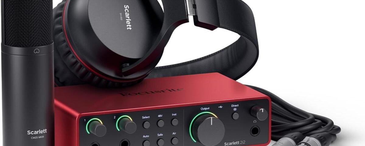 Focusrite Scarlett Solo 4th Gen USB Audio Interface, for the Guitarist, Vocalist, or Producer — High-Fidelity, Studio Quality Recording, and All the Software You Need to Record